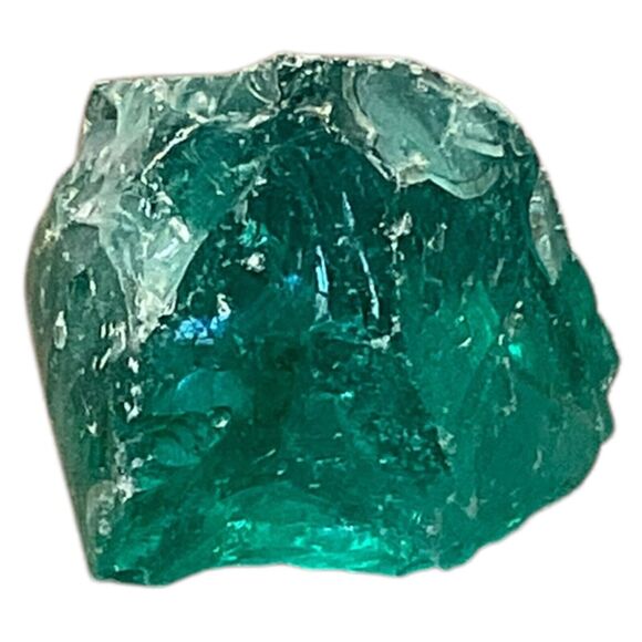 Aqua Translucent Art Glass Cullet Glowing Manganese Slag Glass #5GL60 - Picture 3 of 7